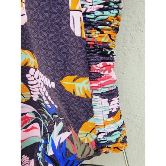 Motherhood Maternity One Piece Swimsuit Ruched Floral Swim Halter Womens Size L - Picture 6 of 7